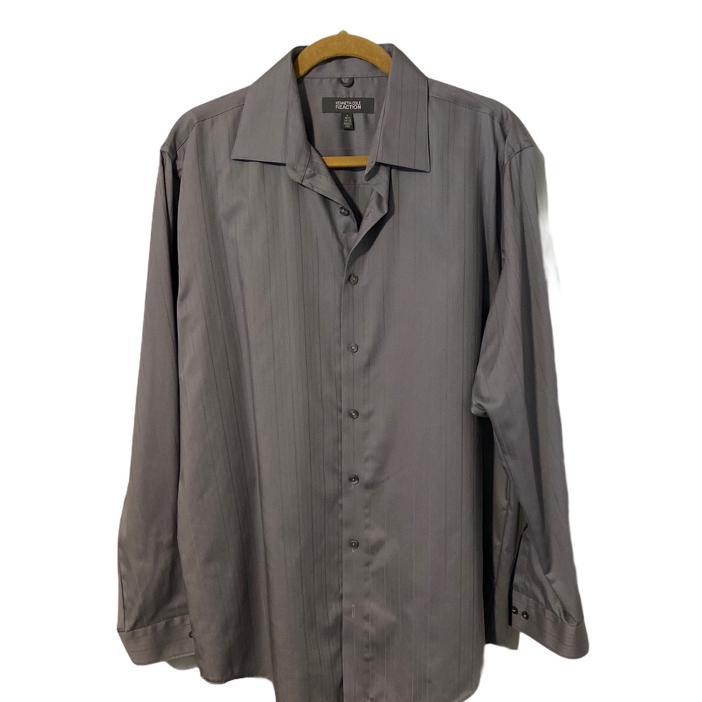 Kenneth Cole Pinstriped Dress Shirt Size Large
